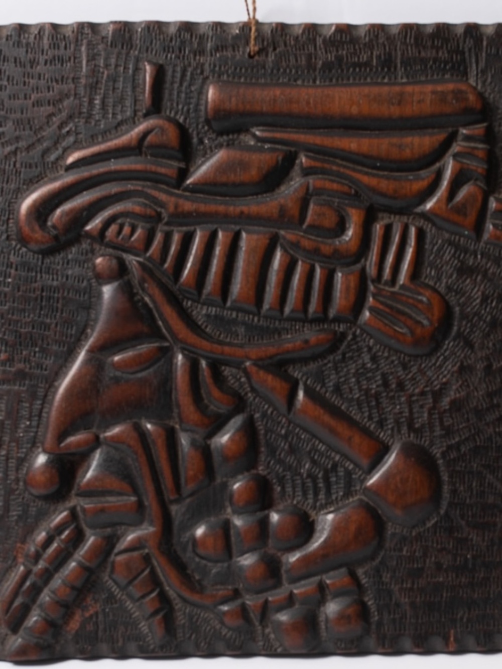 Vintage Hand-Carved Tropical Wood Wall Plaques, Set of 2, Honduras